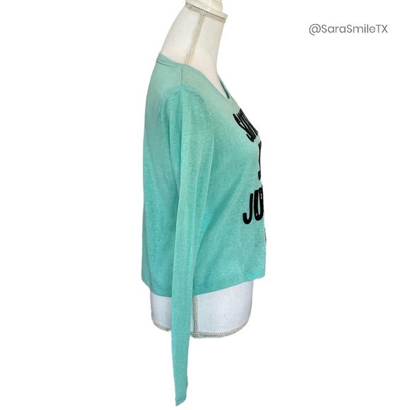 AEROPOSTALE - Santa, Stop Judging Me! - Sequin Mint Green Cropped Top - Picture 11 of 14